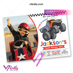 Monster Truck Invitation with Photo