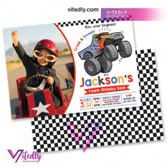 Monster Truck Invitation with Photo