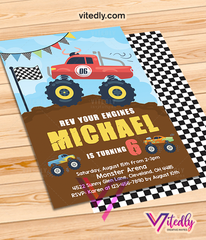 Monster Truck Invitation, Monster Truck Birthday Invitation