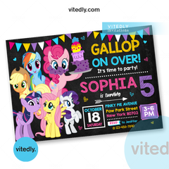 My Little Pony Invitation, My Little Pony Birthday Invitation, MLP Birthday, Pinkie Pie Birthday