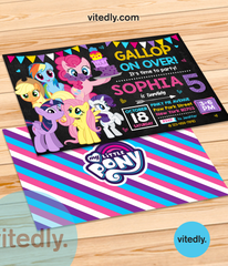 My Little Pony Invitation, My Little Pony Birthday Invitation, MLP Birthday, Pinkie Pie Birthday