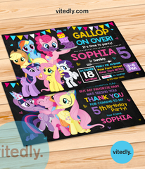 My Little Pony Invitation, My Little Pony Birthday Invitation, MLP Birthday, Pinkie Pie Birthday