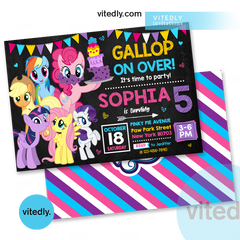 My Little Pony Invitation, My Little Pony Birthday Invitation, MLP Birthday, Pinkie Pie Birthday