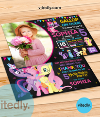 My Little Pony Invitation, My Little Pony Birthday Invitation, MLP Birthday, Pinkie Pie Birthday