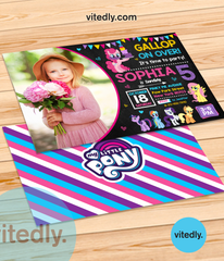 My Little Pony Invitation, My Little Pony Birthday Invitation, MLP Birthday, Pinkie Pie Birthday