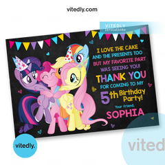 My Little Pony Thank you card