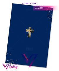 Navy Blue Boys First Communion back design