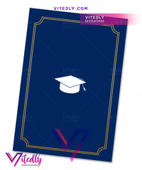 Navy Blue Graduation Party back design