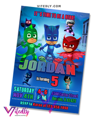 PJ Mask Birthday Invitation