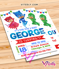 PJ Mask Invitations