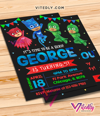 PJ Mask Invitations