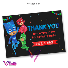 PJ Mask Thank you card