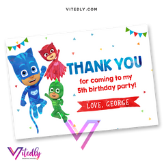 PJ Mask Thank you card