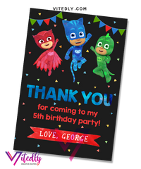 PJ Mask Thank you card