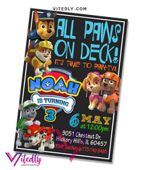 Paw Patrol Birthday Party Invitation