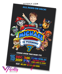 Paw Patrol Birthday Invitation