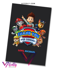Paw Patrol Thank you card
