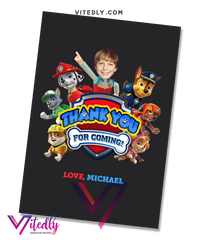 Paw Patrol Thank you card