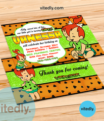 Pebbles Flintstone Birthday Invitation | Flintstones Invitation
