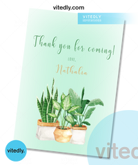 Garden Party Invitation with FREE Thank You Card
