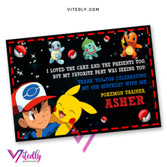 Pokemon Thank you card