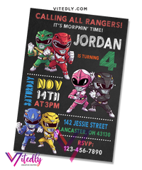 Power Rangers Birthday Invitation