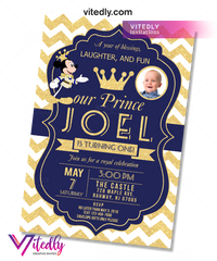 Mickey Mouse Royal Invitation, Mickey Mouse Birthday Invitation