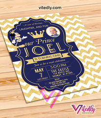 Mickey Mouse Royal Invitation, Mickey Mouse Birthday Invitation, Mickey Navy blue