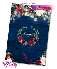 Rustic Blue Burgundy Engagement back design