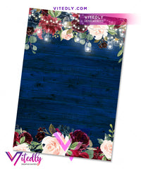 Rustic Blue Wood Bridal Shower back design