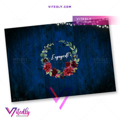 Rustic Blue Burgundy Engagement back design