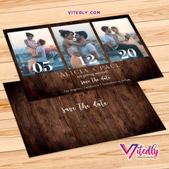 Rustic Minimalist Save the Date Photo Invitation