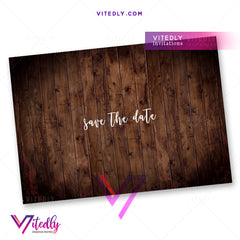 Rustic Minimalist Save the Date back design