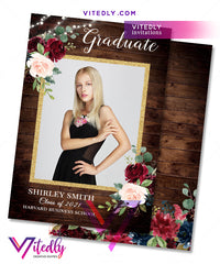 Rustic Wood Graduation Announcement