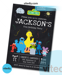Sesame Street Invitation, Sesame Street Birthday Theme, Sesame Street Themed Party, Sesame Street Birthday Invitation