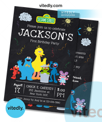 Sesame Street Invitation, Sesame Street Birthday Theme, Sesame Street Themed Party, Sesame Street Birthday Invitation