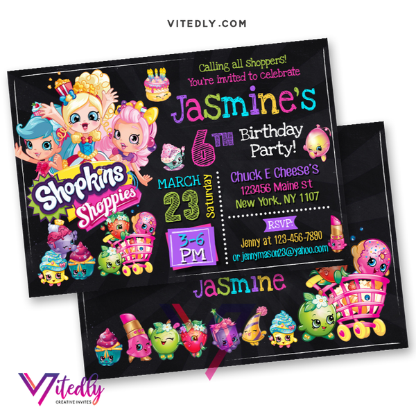 Shopkins Invitation Shopkins Birthday Invitation Vitedly
