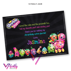 Shopkins Thank you card