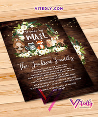 Woodland Rustic Shower by Mail Invitation