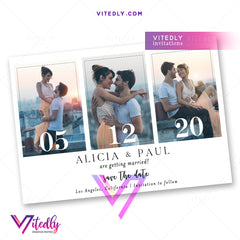 Simple Minimalist Save the Date Photo Invitation