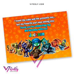 Skylanders Thank you card