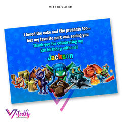 Skylanders Thank you card