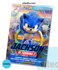 Sonic the Hedgehog Invitation, Sonic the Hedgehog Birthday Invitation, Sonic Invitation, Sonic Birthday Invitation