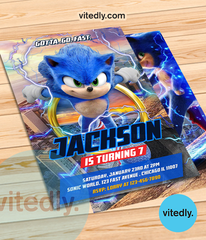 Sonic the Hedgehog Invitation, Sonic the Hedgehog Birthday Invitation, Sonic Invitation, Sonic Birthday Invitation