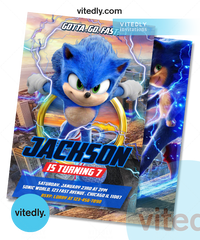 Sonic the Hedgehog Invitation, Sonic the Hedgehog Birthday Invitation, Sonic Invitation, Sonic Birthday Invitation