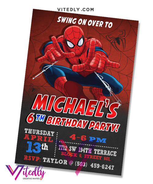 Spiderman digital invitation – PandaInvitiSocial