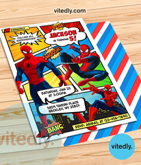 Spiderman Birthday Invitation, Spiderman Invitation, The Amazing Spiderman Invitation
