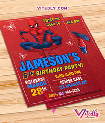 Spiderman Birthday Invitations, Spiderman Invitations, Spiderman Party Invitations