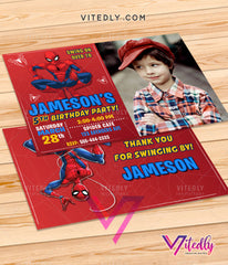Spiderman Invitations with Photo, Spiderman Party Invitations, Spiderman Birthday Invitations with Photo