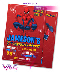Spiderman Birthday Invitations, Spiderman Invitations, Spiderman Party Invitations